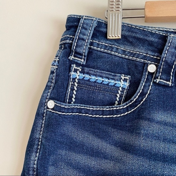 𝅺rock & Roll Cowgirl Riding Jeans Bootcut Women's Sz 33x32 Dark wash - Picture 5 of 10